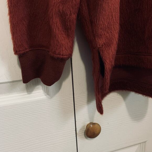 Standard/Cloth NWT Urban Outfitters Red Fleece Quarter Zip Pullover Small - Picture 5 of 10